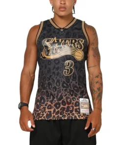 Philadelphia 76ers Allen Iverson Leopard Swing Jersey
