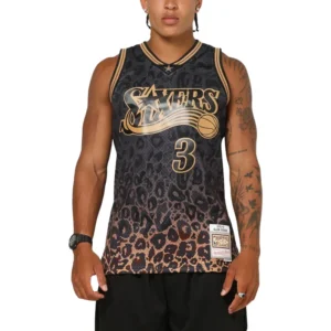 Philadelphia 76ers Allen Iverson Leopard Swing Jersey