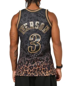 Alternative view of Philadelphia 76ers Allen Iverson Leopard Swing Jersey