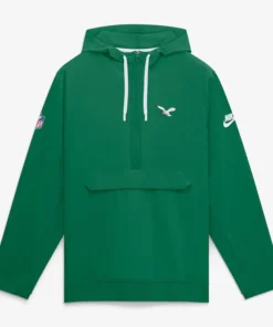 Philadelphia Eagles Nike Sideline Kelly Green Half-Zip Hooded Jacket