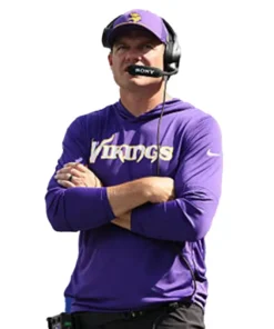 Alternative view of Preseason 2026 Kevin O’Connell Vikings Long Sleeve Hooded T-Shirt