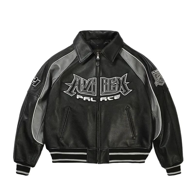 PALACE AVIREX Black Leather Jacket