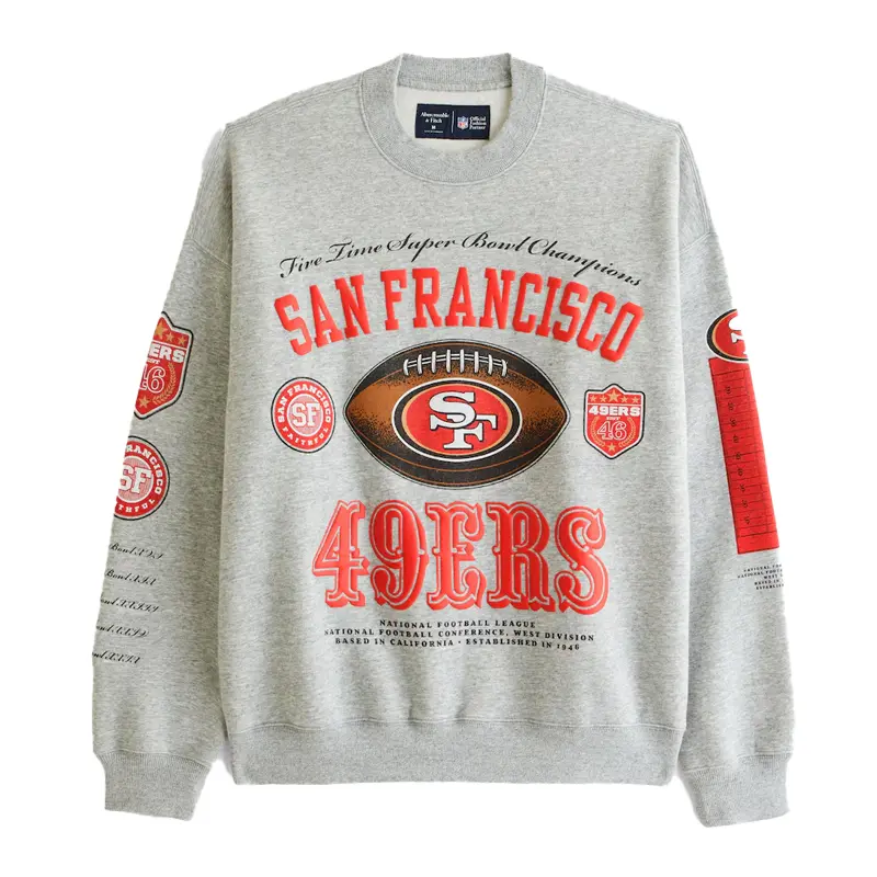 San Francisco 49ers Abercrombie & Fitch Gray Fleece Sweatshirt