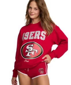 Alternative view of Victoria Campus Fleece Bling Crew Sweatshirt