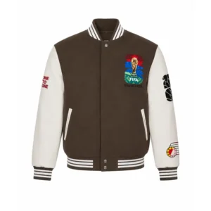 World Cup 2026 CAN MEX USA Wool & Leather Varsity Jacket