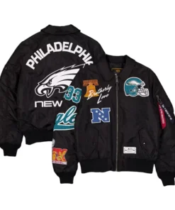 Philadelphia Eagles New Era x Alpha Industries Black MA-1 Jacket