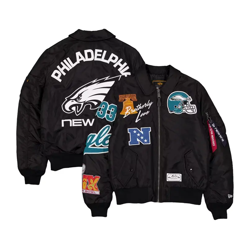 Philadelphia Eagles New Era x Alpha Industries Black MA-1 Jacket