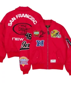 San Francisco 49ers New Era x Alpha Industries Scarlet MA-1 Jacket
