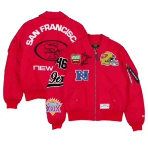 San Francisco 49ers New Era x Alpha Industries Scarlet MA-1 Jacket