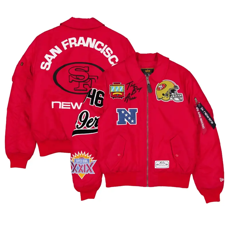 San Francisco 49ers New Era x Alpha Industries Scarlet MA-1 Jacket