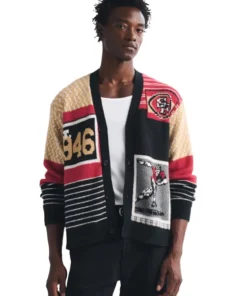 Abercrombie 49ers Patchwork Cardigan