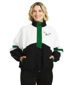 Erin Andrews Philadelphia Eagles Crinkle Windbreaker Jacket