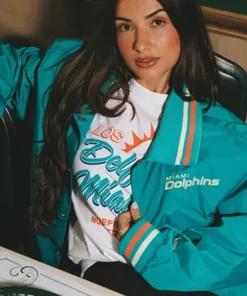 Los Delfines de Miami Teal Jacket - Image 2