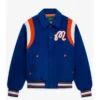NY Knicks Malbon Golf Blue The Garden Varsity Jacket