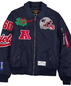 Alternative view of New England Patriots New Era x Alpha Industries Navy MA-1 Jacket