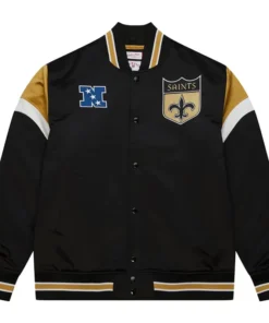 Alternative view of New Orleans Saints Mitchell & Ness Heavyweight Satin Jacket