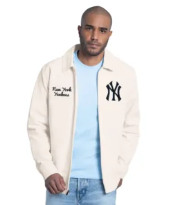 New York Yankees Starter White Franchise Full-Zip Jacket