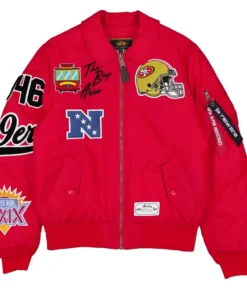 Alternative view of San Francisco 49ers New Era x Alpha Industries Scarlet MA-1 Jacket