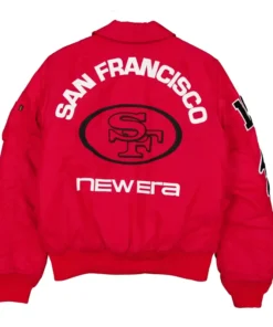 San Francisco 49ers New Era x Alpha Industries Scarlet MA-1 Jacket - Image 3