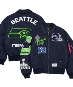 Seattle Seahawks New Era x Alpha Industries MA-1 Full-Zip Jacket