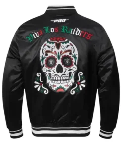 Alternative view of Viva Los Raiders Sugar Skull Satin Jacket