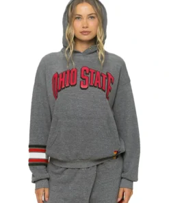 Aviator Nation x Ohio State University Grey Relaxed Pullover Hoodie
