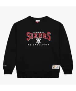Philadelphia 76ers Black Vintage Pullover Sweartshirt