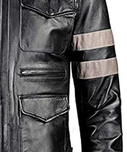 Resident Evil Superhero Black Real Leather Jacket for Men Movie Hero - Image 3