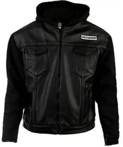 Alternative view of SOA Son of Anarchy Leather Hooded Jacket