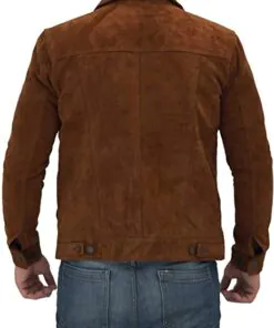 Alternative view of Men's Logan Cowboy Style Brown Suede Leather Jacket