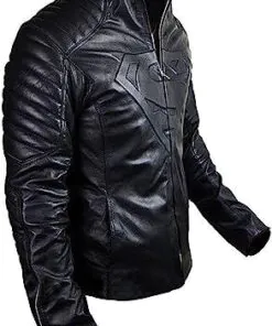 Men's Superman Costume, Black Super Man Jacket, Superman Leather Jacket, DC Comics Jacket, Clark Kent Costume - Image 3
