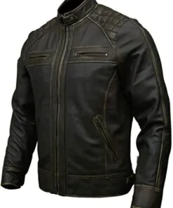 Mens Genuine Leather Biker Jacket Black Motorcycle Jackets for Men - Image 3