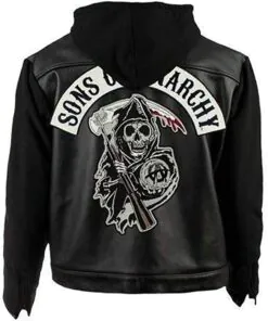 SOA Son of Anarchy Leather Hooded Jacket