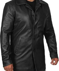 Black Leather Jacket - Natural Distressed Leather Jacket for Men - Image 3