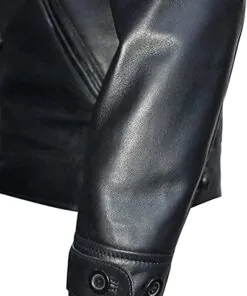 Men's New Motorcycle Black Biker Real Leather Jacket - Image 3