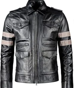 Resident Evil Superhero Black Pu Faux Leather Jacket For Men