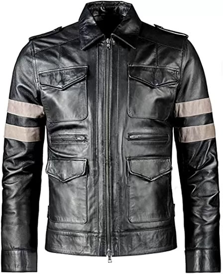 Resident Evil Superhero Black Pu Faux Leather Jacket For Men