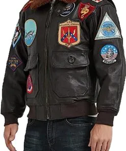 Alternative view of G1 Bomber Air Force Real Cow Leather Maverick Aviator Bomber Jacket | Tom Cruise 90s Edition
