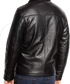 Alternative view of Men's Black Genuine Lambskin Leather Classic Jacket