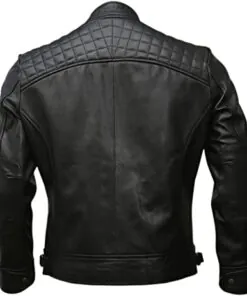 Alternative view of Mens Genuine Leather Biker Jacket Black Motorcycle Jackets for Men