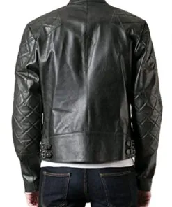 Mens David Beckham Black Real Leather Jacket. - Image 5