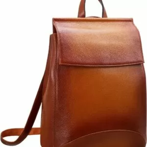 Genuine Leather Backpack Purse For Women Casual Daypack (Sorrel)