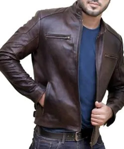 Captain America Civil War Steve Rogers, Chris Evans Brown Cowhide Leather Jacket - Image 3