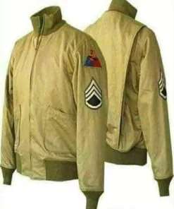 Alternative view of Army Style Military Bomber Cotton Jacket.