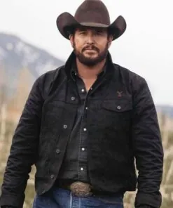 Men's Cowboy Stylish Black Cotton jacket