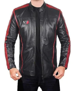 Mass Effect 3 Mens N7 Cafe Racer Real Leather Jacket