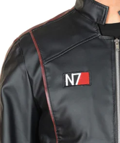 Mass Effect 3 Mens N7 Cafe Racer Real Leather Jacket - Image 3