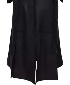 Men’s Vampire Dracula Vintage Black Real Sheepskin Leather Long Length Trench Coat - Image 3