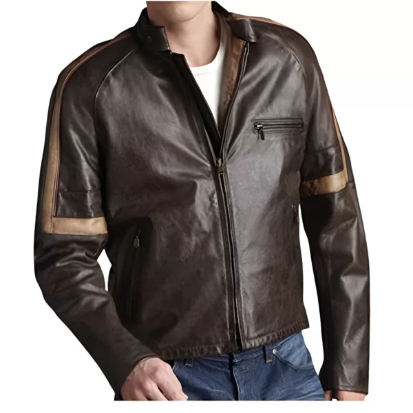 Mens Tom Cruise War of the World Real Leather Motorcycle Jacket