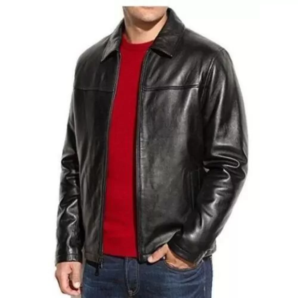 Men’s Black Genuine Lambskin Leather Classic Jacket